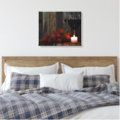 wijn en druiven in kaarslicht canvas afdruk (Insitu (Slaapkamer))