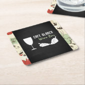 Wijn en druiven, karton, wijnstang/wijnmoer kartonnen onderzetters (Schuin)