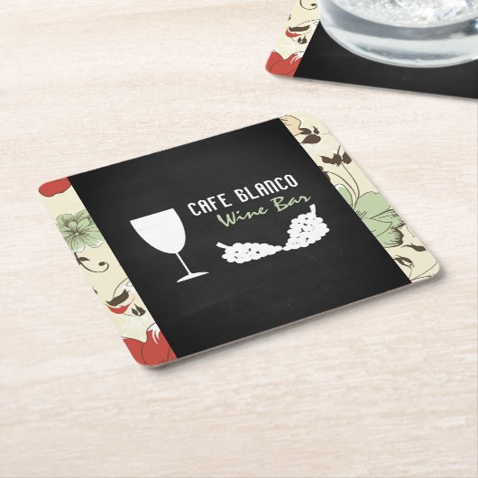 Wijn en druiven, karton, wijnstang/wijnmoer kartonnen onderzetters (Schuin)