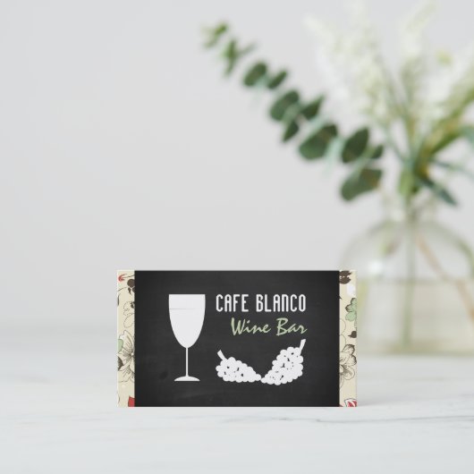 Wijn en druiven, karton, wijnstang/wijnmoer visitekaartje (Staand voorkant)