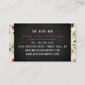 Wijn en druiven, karton, wijnstang/wijnmoer visitekaartje (Achterkant)