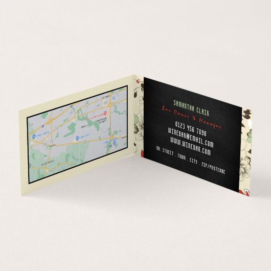 Wijn en druiven, karton, wijnstang/wijnmoer visitekaartje (Binnen)