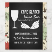 Wijn en druiven, karton, wijnstang/wijnmoer wijn etiket (Enkel label)