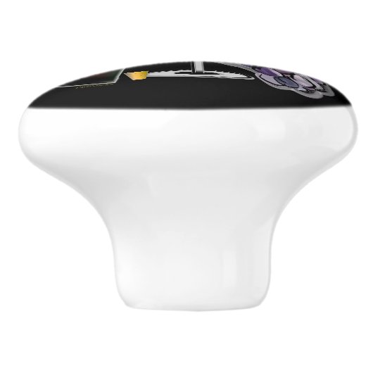 Wijn en druiven keramische knop (Zijkant)