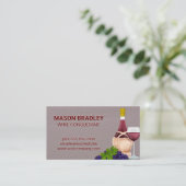 Wijn en druiven | Leder | Marmer Visitekaartje (Staand voorkant)