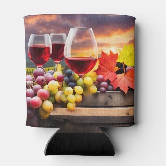 Wijn en druiven Leuk Mooi Gezellig Blikjeskoeler (Achterkant)