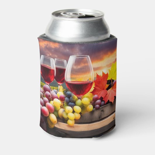 Wijn en druiven Leuk Mooi Gezellig Blikjeskoeler (Blikje Achterkant)