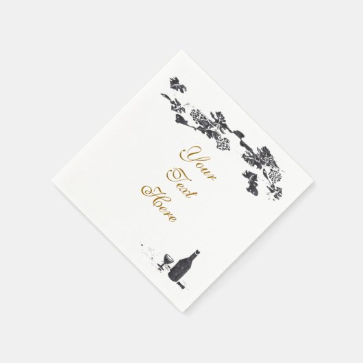 Wijn en druiven Napkin Servet (Hoek)