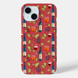 Wijn en druiven patroon iPhone 15 case