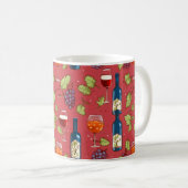 Wijn en druiven patroon koffiemok (Voorkant rechts)