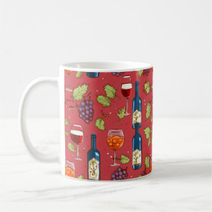 Wijn en druiven patroon koffiemok
