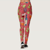 Wijn en druiven patroon leggings (Achterkant)