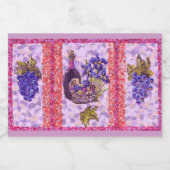 Wijn en druiven Provence Picknick Pointillisme Sparkling Wijnetiket (Enkel label)