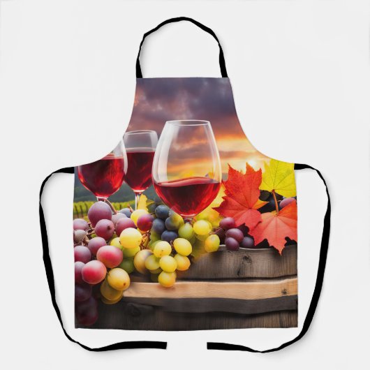 Wijn en druiven schort (Voorkant)