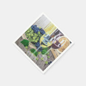 Wijn en druiven servet (Hoek)