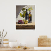 Wijn en Druiven Stilleven Poster (Keuken)