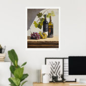 Wijn en Druiven Stilleven Poster (Thuiskantoor)