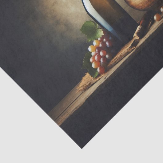 Wijn en druiven Stilleven Schilderen Decoupage Tissuepapier (Detail)