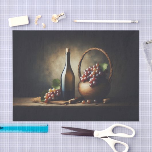 Wijn en druiven Stilleven Schilderen Decoupage Tissuepapier (Craft)