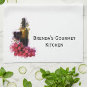 Wijn en druiven theedoek (Gevouwen)