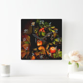 Wijn en druiven vierkante klok (Huis)