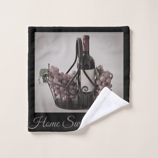 Wijn en druiven voor handdoekset - startpunt gezoe bad handdoek (Wasdoekje)