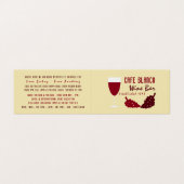 Wijn en druiven, wijnstang/wijnmoer, gedetailleerd visitekaartje (Buitenkant ongevouwen)