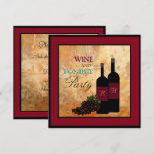 Wijn en Fondue Party Kaart (Voorkant / Achterkant)