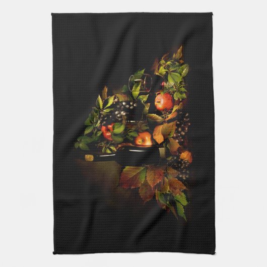 Wijn- en fruitstilstand theedoek (Verticaal)