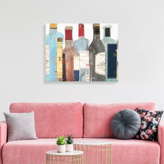 Wijn en gedistilleerde dranken canvas afdruk (Insitu (Woonkamer))