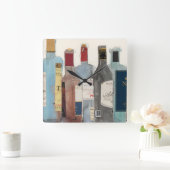 Wijn en gedistilleerde dranken vierkante klok (Huis)
