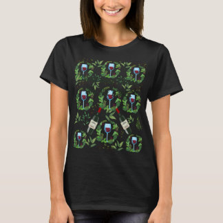 Wijn en gemoedsrust zijn alles wat ik nodig heb t-shirt