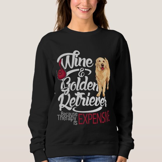 Wijn en Golden Retriever gemonteerd Trui (Voorkant)