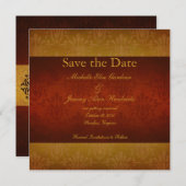 Wijn- en goudbeschadiging  opslaan Datumkaart opsl Save The Date (Voorkant / Achterkant)