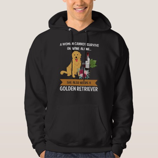 Wijn en gulden retriever hoodie (Voorkant)