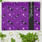 Wijn en harten Partij naadloos patroon Theedoek (Gevouwen)