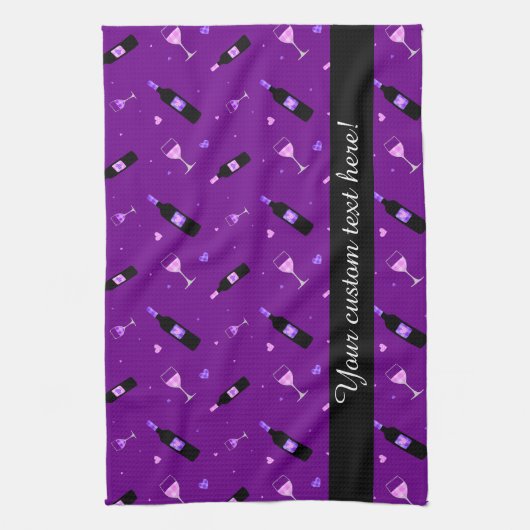 Wijn en harten Partij naadloos patroon Theedoek (Verticaal)