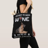 Wijn en huisdier mijn Duitse herder Tote Bag (Dichtbij)