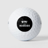 Wijn en Huskies Golfballen (Voorkant)