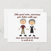 Wijn en huwelijk briefkaart (Voorkant / Achterkant)