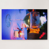 Wijn en kaars legpuzzel (Horizontaal)