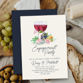 Wijn en kaas Avond Verlovingsfeest Kaart