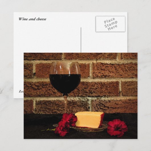 Wijn en kaas briefkaart (Voorkant / Achterkant)