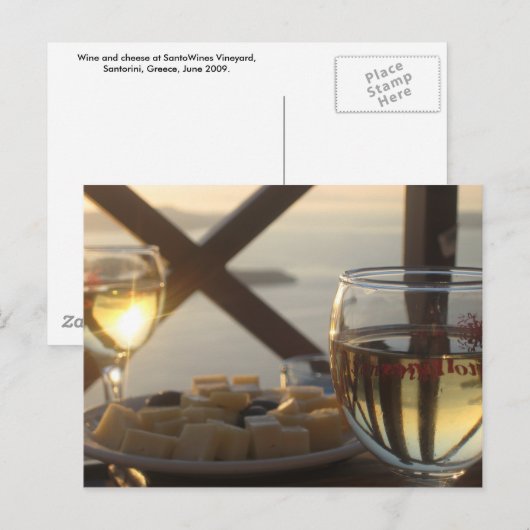 Wijn en kaas briefkaart (Voorkant / Achterkant)