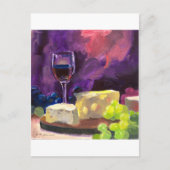 Wijn en kaas briefkaart (Voorkant)