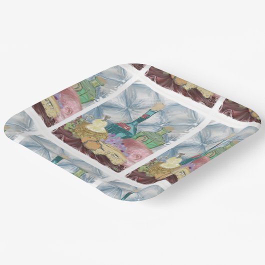 Wijn en kaas Charcuterie Papieren Bordje (Gebogen)