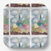 Wijn en kaas Charcuterie Papieren Bordje (Voorkant)