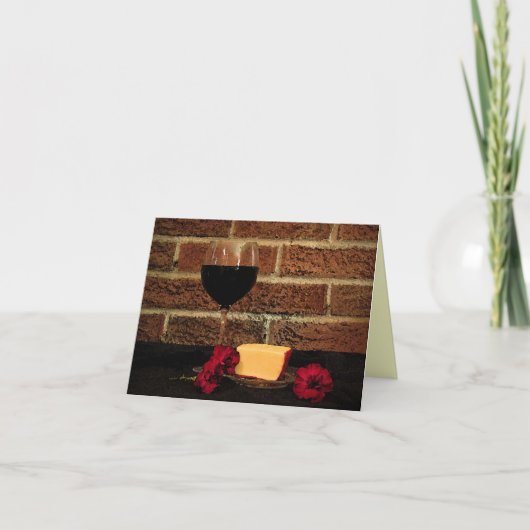 Wijn en kaas Dank je wel Bedankkaart (Voorkant)