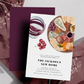 Wijn en kaas Eenvoudig Modern Housewarming Party Kaart