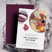 Wijn en kaas Eenvoudig Modern Housewarming Party Kaart